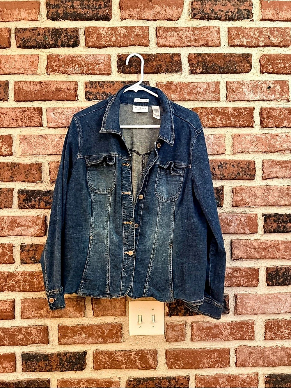 Villager Women's Denim Jean Jacket Size 16W